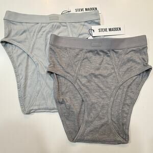 Steve Madden Women's Ribbed High-Waisted Brief Underwear set of 2 medium